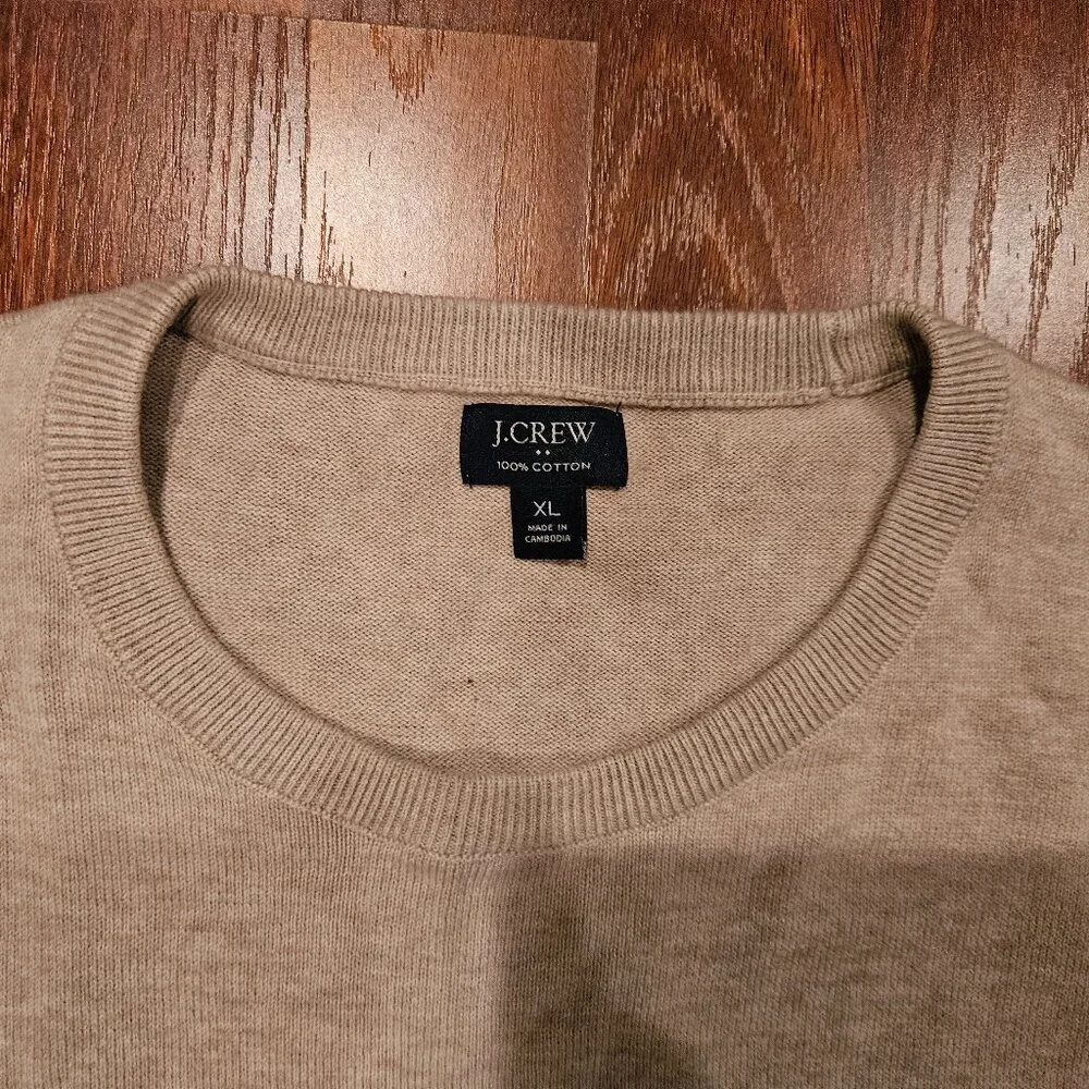 J. Crew Men's Crewneck Sweater in Beige/Tan